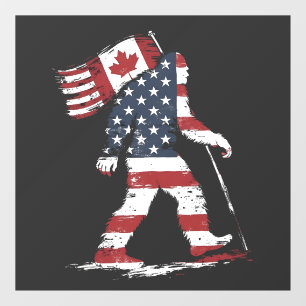 Bigfoot houdt Canada Vlag 51ste Staat Trump Raamsticker