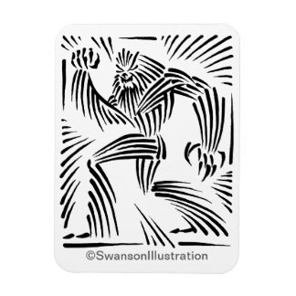 Bigfoot houtsnede grafische magneet