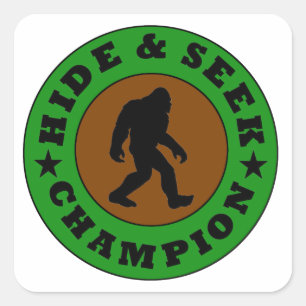 Bigfoot Huid en Seek Champion Vierkante Sticker