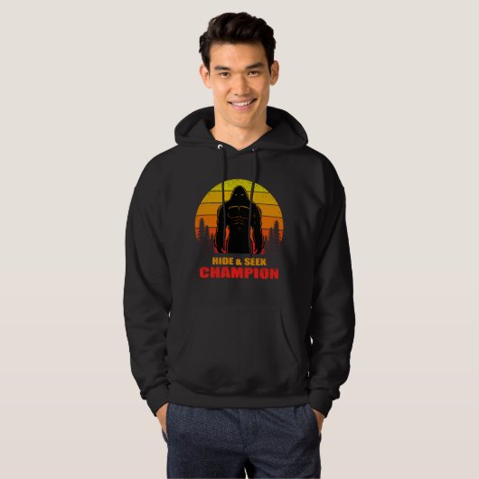 Bigfoot Huid en zoek Champion Funny Gift Hoodie (Voorkant volledig)