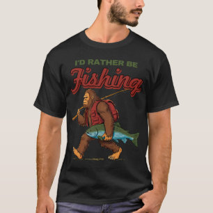 Bigfoot Ik ging liever vissen. #2 T-shirt