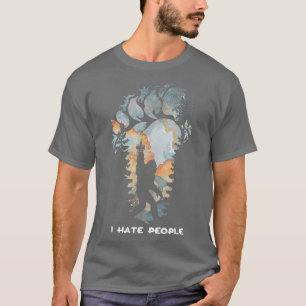 Bigfoot ik haat mensen die de Waterverf van de Cam T-shirt