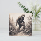 Bigfoot  Illustratie Folklore Kaart (Staand voorkant)