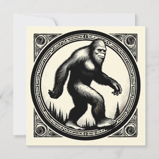 Bigfoot Illustratie Folklore Kaart (Voorkant)