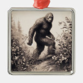 Bigfoot Illustratie Folklore Metalen Ornament (Voorkant)