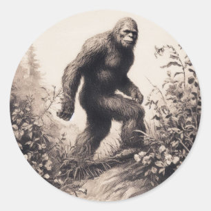 Bigfoot Illustratie Folklore Ronde Sticker