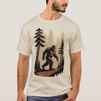 Bigfoot in bos illustratie t-shirt
