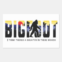 Bigfoot in de bossen sticker, Bigfoot verbergen & 