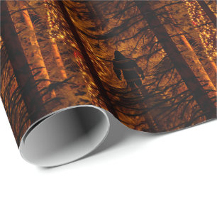 Bigfoot in het Bos Kerst Cadeaupapier