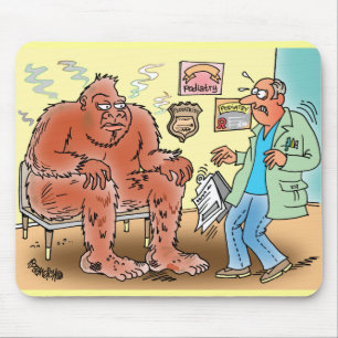 Bigfoot in Podiatrist Waiting Room Cartoon Mousepa Muismat