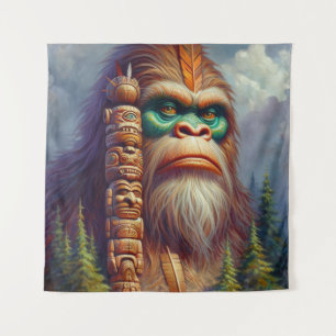 Bigfoot inheemse Amerikaanse Totem Wandkleed