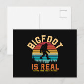 Bigfoot is echt | Bigfoot Retrodesign Briefkaart (Voorkant / Achterkant)