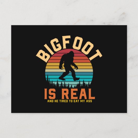 Bigfoot is echt | Bigfoot Retrodesign Briefkaart (Voorkant)