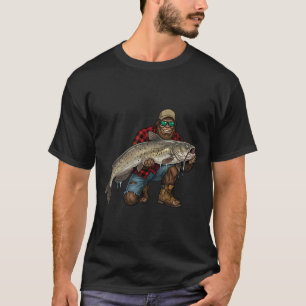 Bigfoot Kanaal Meerval Vissen Trofee Grappig Sasqu T-shirt