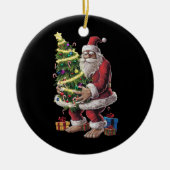 Bigfoot kerstboom lampjes Xmas sasquatch Lover Keramisch Ornament (Voorkant)
