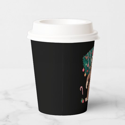 Bigfoot kerstboom lampjes Xmas sasquatch Lover Papieren Bekers (Rechts)