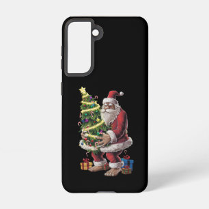 Bigfoot kerstboom lampjes Xmas sasquatch Lover Samsung Galaxy Hoesje