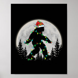 Bigfoot kerstboom verlicht Funny Xmas Sas Poster