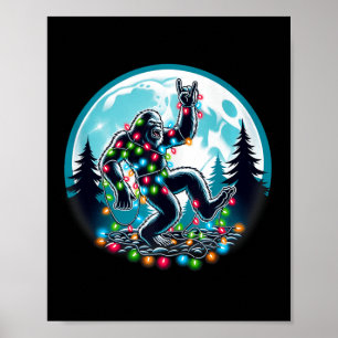 Bigfoot kerstboom verlicht Funny Xmas Sas Poster