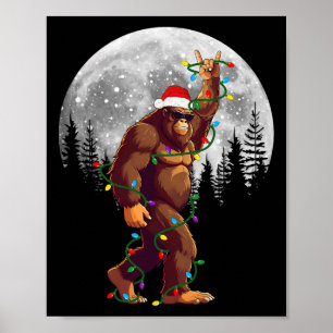 Bigfoot kerstboom verlicht Funny Xmas Sas Poster