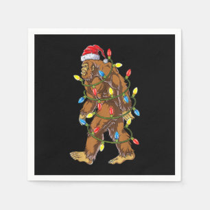 Bigfoot kerstboom verlicht Funny Xmas Sas Servet