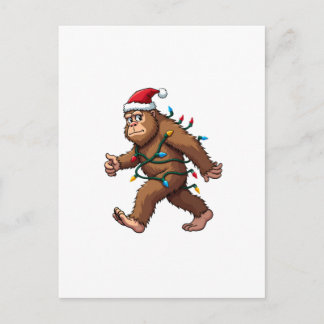 Bigfoot Kerstman Kerstboom Lichtjes Kerstmis Jonge Briefkaart