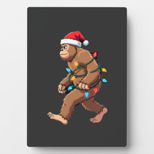 Bigfoot Kerstman Kerstboom Lichtjes Kerstmis Jonge Fotoplaat