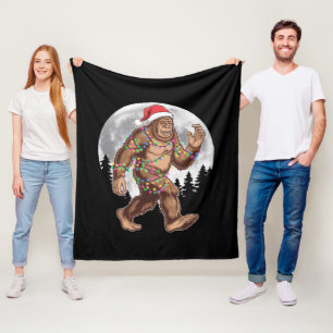 Bigfoot Kerstman Kerstboom Lichtjes Kerstmis Sasqu Fleece Deken