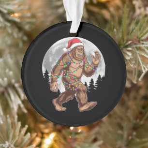 Bigfoot Kerstman Kerstboom Lichtjes Kerstmis Sasqu Ornament