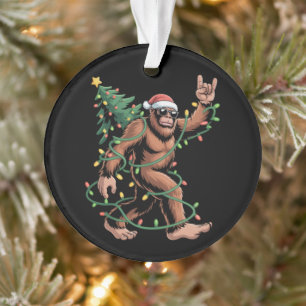 Bigfoot Kerstman Kerstboom Sasquatch Sinterklaas Ornament
