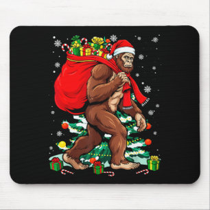Bigfoot Kerstman met Kersttas Kerstmuts Sasq Muismat
