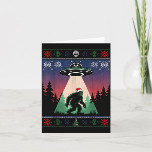 Bigfoot Kerstman Ufo Alien Grappige Lelijke Kerst Kaart