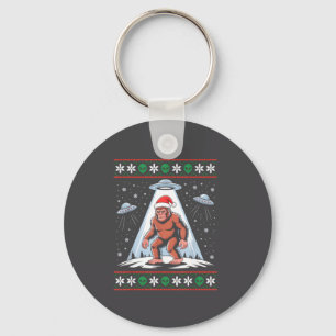 Bigfoot Kerstman Ufo Alien Grappige Lelijke Kerst Sleutelhanger