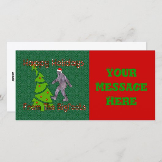 Bigfoot Kerstmis Feestdagenkaart (Voorkant / Achterkant)