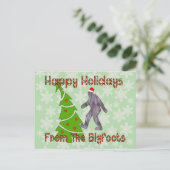 Bigfoot Kerstmis Feestdagenkaart (Staand voorkant)