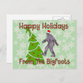 Bigfoot Kerstmis Feestdagenkaart (Voorkant / Achterkant)