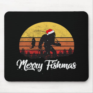 Bigfoot Kerstmis Sinterklaas Hoed Vrolijke Fishmas Muismat