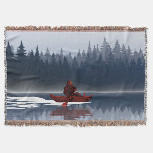 Bigfoot Lake Canoe Wilderness Grove van pijnbomen Deken