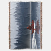 Bigfoot Lake Canoe Wilderness Pine Forest Deken (Voorkant Verticaal)