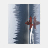 Bigfoot Lake Canoe Wilderness Pine Forest Fleece Deken (Voorkant)