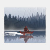 Bigfoot Lake Canoe Wilderness Pine Forest Fleece Deken (Voorkant (Horizontaal))