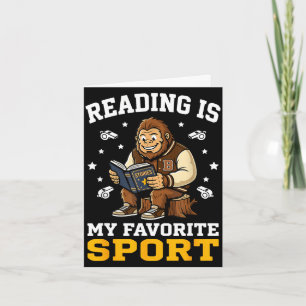 Bigfoot leest boeken schattige mannen vrouwen kind kaart
