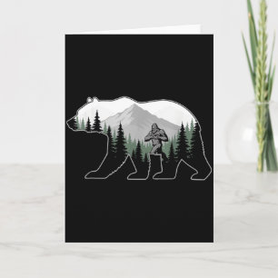 Bigfoot Liefde Hart Handen Beer Silhouet Valentijn Kaart