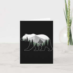Bigfoot Liefde Hart Handen Beer Silhouet Valentijn Kaart