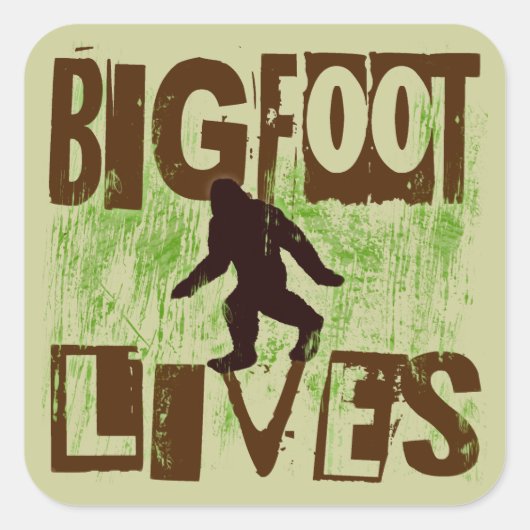 Bigfoot Lives Vierkante Sticker (Voorkant)