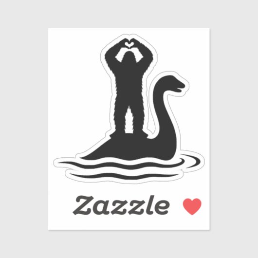 Bigfoot Loch Ness Monster Sticker (Vel)