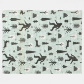 Bigfoot loopt in de Bossen Fleece Deken (Voorkant (Horizontaal))