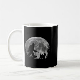 Bigfoot loopt met een hond Funny Yorkie liefhebber Koffiemok