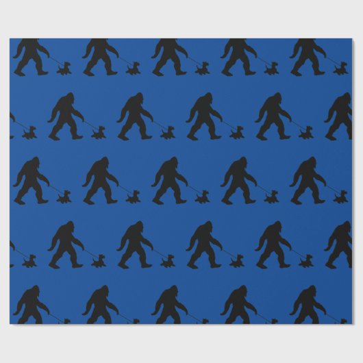 Bigfoot loopt zijn Scotty tegen het lopen Cadeaupapier (Vlak)