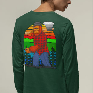Bigfoot Lumberjack met AX Sasquatch Pset T-shirt